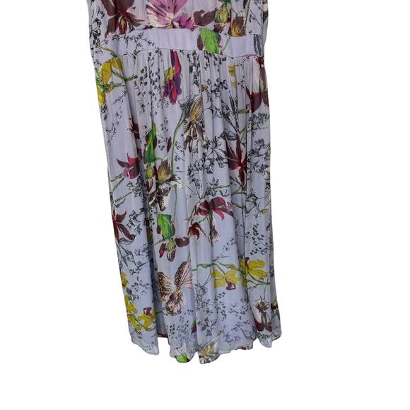 Anthropologie Purple Floral Sleeveless Flowy Ruffle Hermia Midi Dress Size 10 - Picture 6 of 13